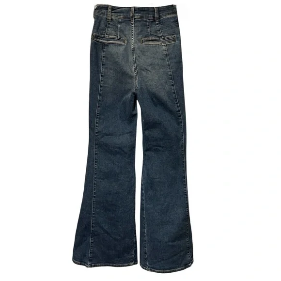 PILCRO Blue Denim Size 28 Flare Wide Leg Jeans - Picture 2 of 6